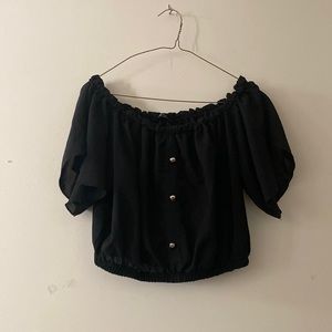 Black Crop Top | Size Large